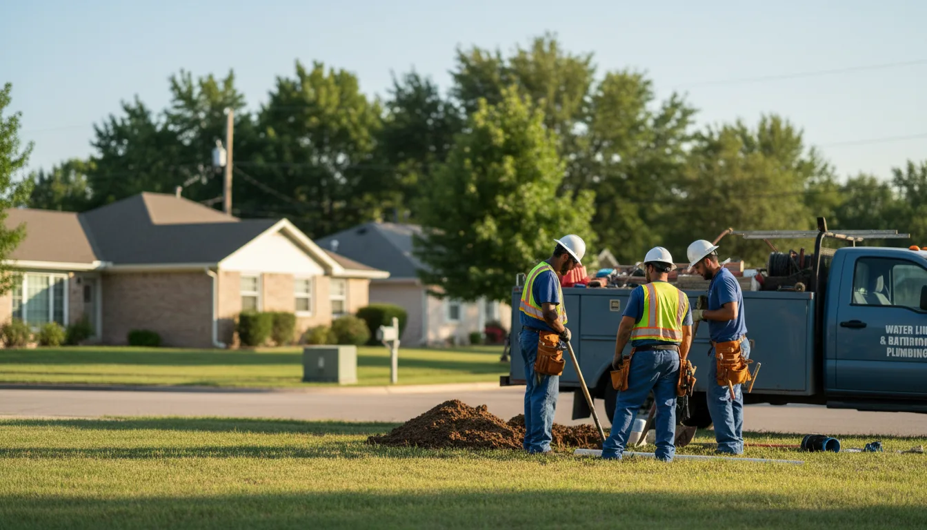 Residential water line and bathroom plumbing service in Dickens, TX